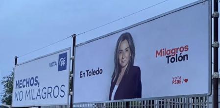 Campaña del PSOE y PP en las elecciones municipales de Toledo