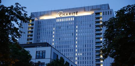 11 July 2022, Berlin: View of the Charité ward building in the early morning.