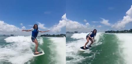 Shakira tomando las olas de Miami