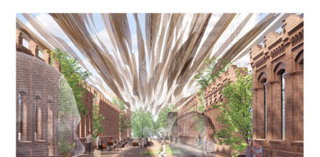 Aspecto futuro de la fábrica Godó i Trias de l'Hospitalet, una vez sea renovada por Stonewerb como un centro de arte