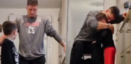 Padre e hijo protagonizan una bonita escena