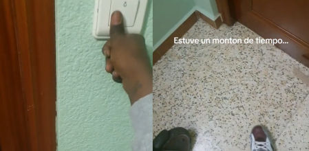 El afectado pataleó la puerta sin dudarlo