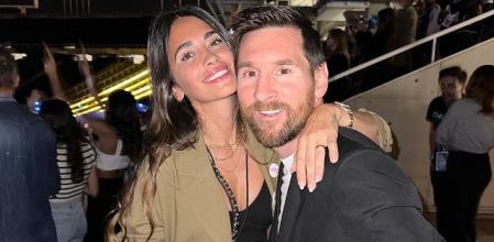 Leo Messi y Antonela Roccuzzo en el concierto de Coldplay