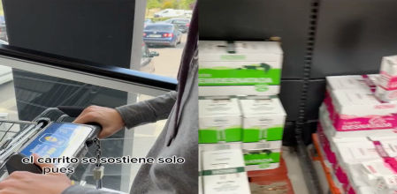 La chica ha alucinado con que el carrito de la compra se quede quieto