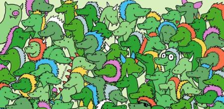 Reto visual: ¿Puedes encontrar a los cocodrilos escondidos entre los dinosaurios?