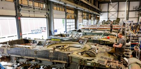 Fabricació de tancs en l’empresa d’armament alemanya Rheinmetall 