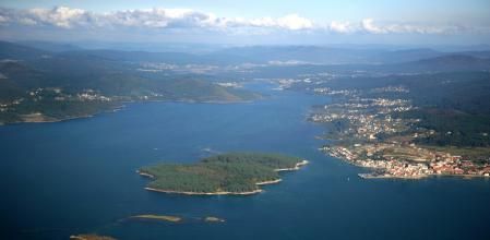 Imagen aérea de la isla de Cortegada, en Galicia