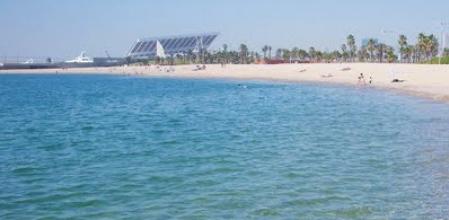 La playa del Fòrum en Sant Adrià de Besòs