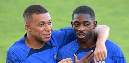 Mbappé bromea con Dembélé en la concentración de Francia