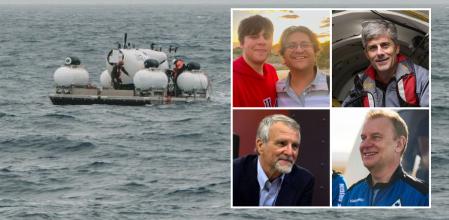La tripulación del submarino OceanGate desaparecido rumbo a los restos del 'Titanic'.