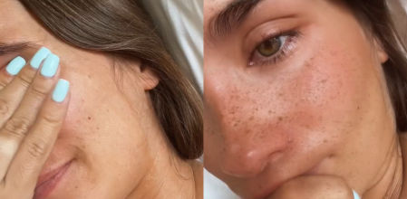 María Pombo rompe a llorar tras el parto de su hija Vega