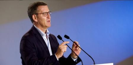 Alberto Núñez Feijóo, durante su intervención en el acto, celebrado en la Casa Seat