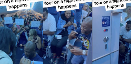 Le pide matrimonio en un lugar insólito del avión: "Es encantador, pero por favor no me propongan matrimonio así"