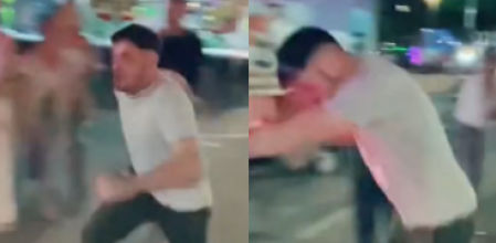 Primero intentó golpearla con el pie