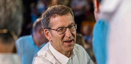 TOLEDO, 02/07/2023.- El presiente del Partido Popular, Alberto Núñez Feijóo, durante la clausura el acto 