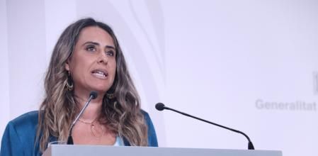 La portavoz del Govern, Patrícia Plaja, en rueda de prensa después de la reunión del Coonsell Executiu.