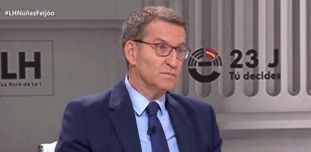 Alberto Núñez Feijóo durante su entrevista en TVE