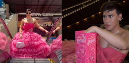 Arrasa con su look para ir a un cine de Murcia a ver el estreno de 'Barbie'
