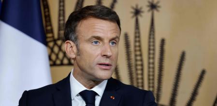 El presidente Macron ayer en Nueva Caledonia