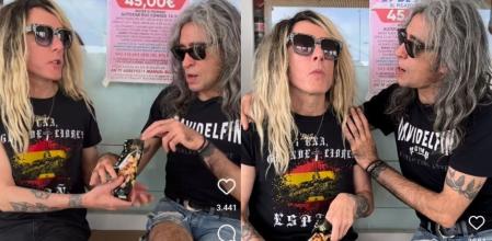 Mario Vaquerizo y Juan Pedro, un miembro de su banda