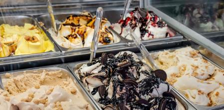 Helados en una heladería