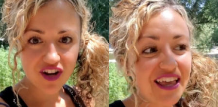 La mujer explica cómo su pareja ha quedado con una chica por Tinder