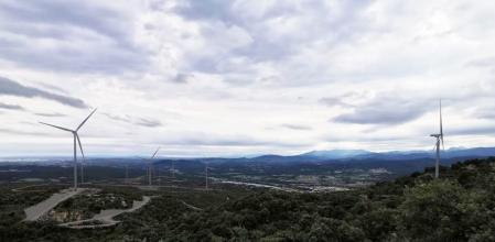 Fotomontaje del parque eólico Galatea
