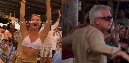 El curioso video en TikTok que desató comentarios divertidos y sarcásticos, mostrando una imagen festiva en un restaurante ibicenco