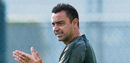 FC Barcelona's head coach Xavi Hernandez heads his team's training session at Joan Gamper Sports City in Sant Joan Despi town (Barcelona province, Catalonia region, north-eastern Spain), 14 July 2023. EFE/Alejandro Garcia