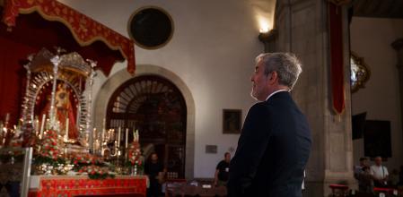 El presidente del Gobierno de Canarias, Fernando Clavijo Batlle, ayer durante la celebración de la festividad de la Candelaria en Tenerife