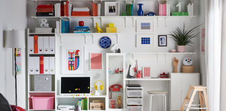 El almacenaje de pared es una gran forma de aprovecharlo el espacio al máximo.