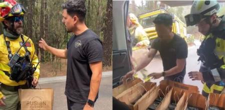 La hamburguesería entregó 122 hamburguesas a los bomberos