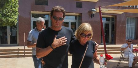 Former politician Albert Rivera and Maria Jesus Diaz during a burial of Agustin Rivera in  Malaga. 21 August 2023