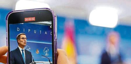 Rueda de Prensa Alberto Nuñez Feijoo en el Congreso de los Diputados després del a Audiència con SM elnRey