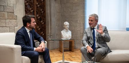 Pere Aragonès y Jaume Collboni, en su primera entrevista institucional