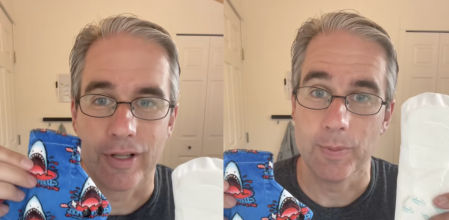 Un hombre ayuda a promocionar las compresas que fabrica su mujer y triunfa en TikTok: “Eso sí es amor”