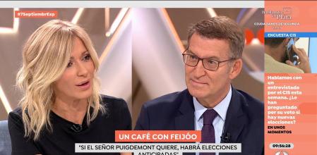 El presidente del PP, Alberto Núñez Feijóo, fue entrevistado este jueves en Espejo Público, de Antena 3