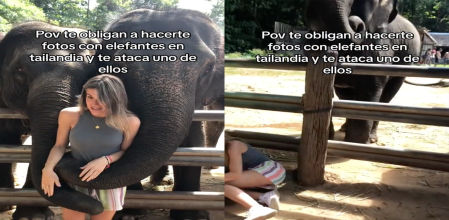 La chica salió despedida hacia un lado