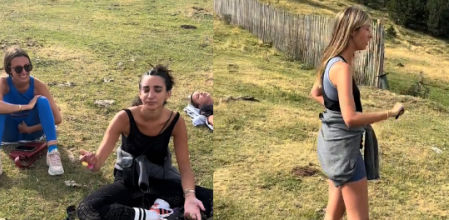 Las amigas se quejan de la dureza de su excursión