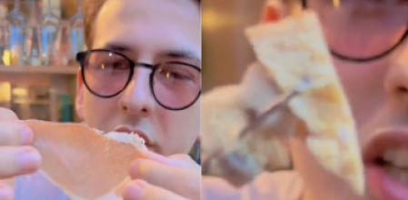 El 'streamer' prueba un trozo de jamón y otro de tortilla