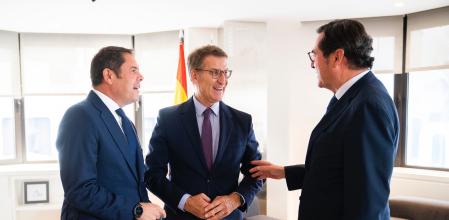 El presidente del PP se reunió este lunes con el presidente de la CEOE, Antonio Garamendi y con el de Cepyme, Gerardo Cueva