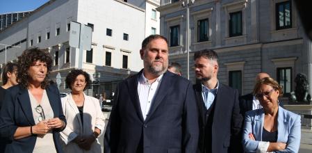 El president d'ERC, Oriol Junqueras, delante del Congreso