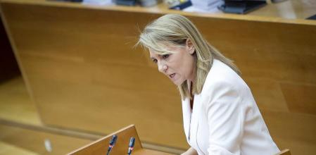 La vicepresidenta Susana Camarero ayer durante su intervención en las Cortes