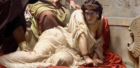 Detalle de ‘La muerte de Valeria Mesalina’, por Victor François Éloi Biennoury, s. XIX.