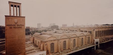 El edificio del mercado mayorista de pescado de Barcelona que estaba ubicado en la calle Wellington, junto al parque de la Ciutadella