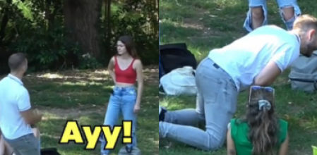 El hombre finge un ataque al corazón entre en grupo de chicas