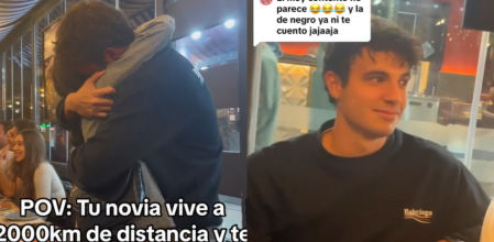 Visita a su novio que vive a 2000km y la reacción no es la esperada: "Amiga, ahí no es''
