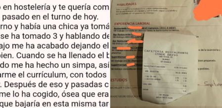 Deja el currículum en un restaurante y luego hace un “simpa”