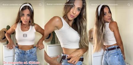 La joven muestra cómo colocar el cinturón invisible de Shein