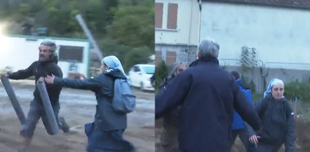 Una monja francesa placa a un ecologista para seguir con la construcción de un centro religioso